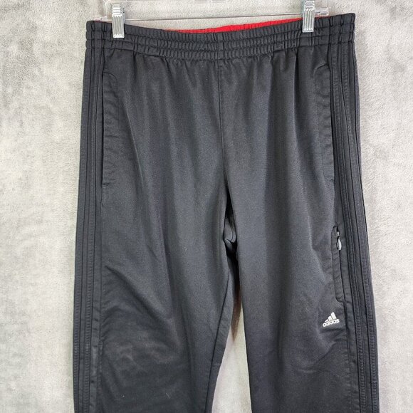 Mens Black Adidas track pants Athletic Casual Side zip pocket Size L - Picture 4 of 14